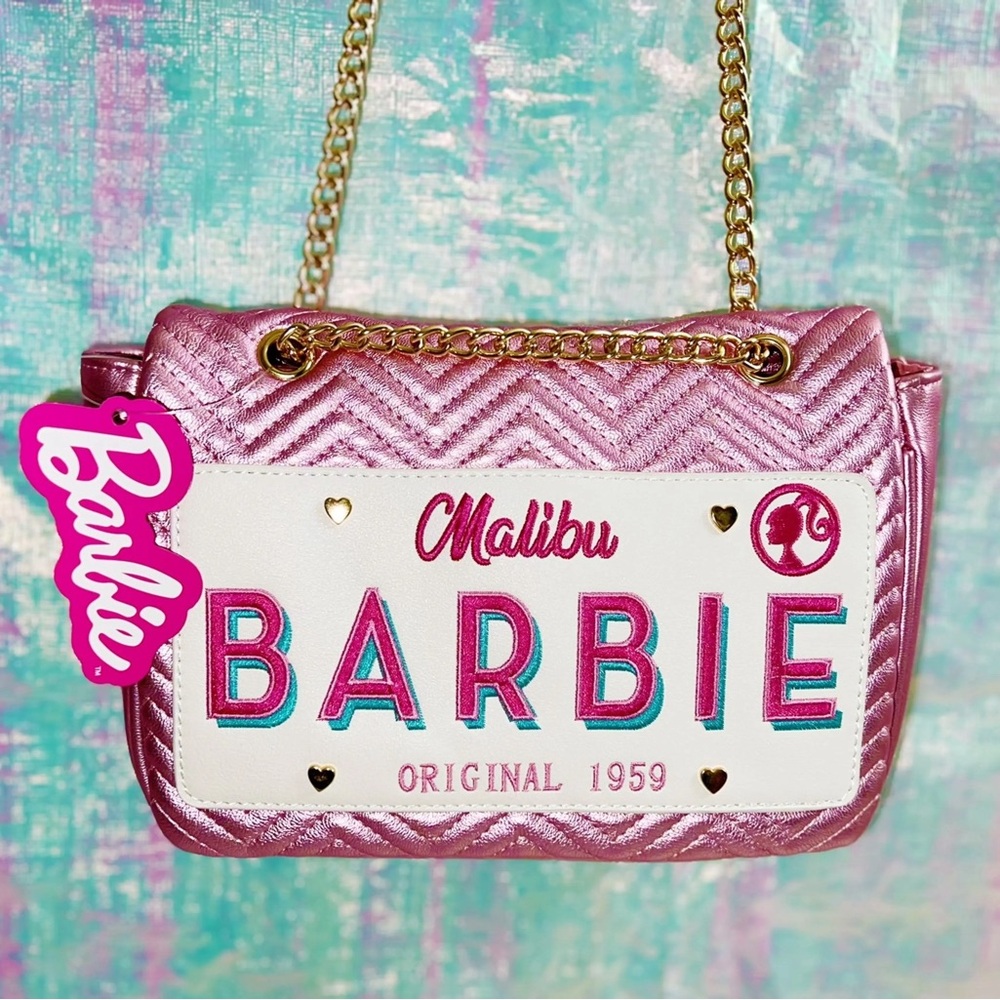 💕 BARBIE x SKINNYDIP Malibu license plate pink shoulder or crossbody bag NEW
